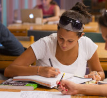 Students studying in Bird Library